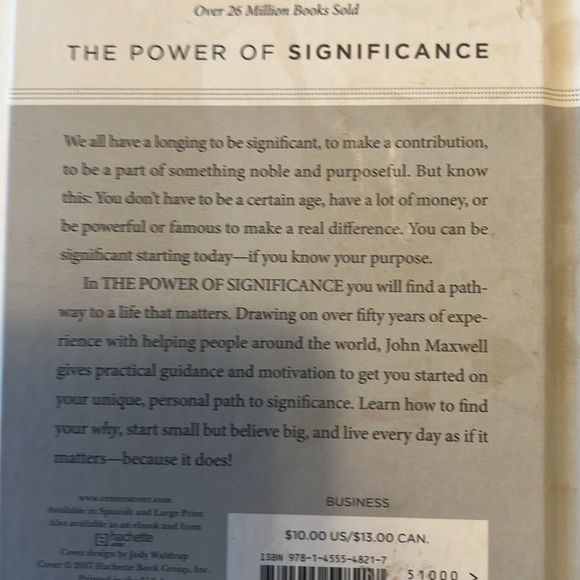 The Power Of Significance- John C Maxwell, New York Times, best selling author. - Picture 2 of 3